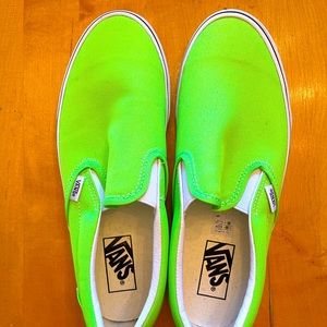 Neon green Vans! Never worn. W10